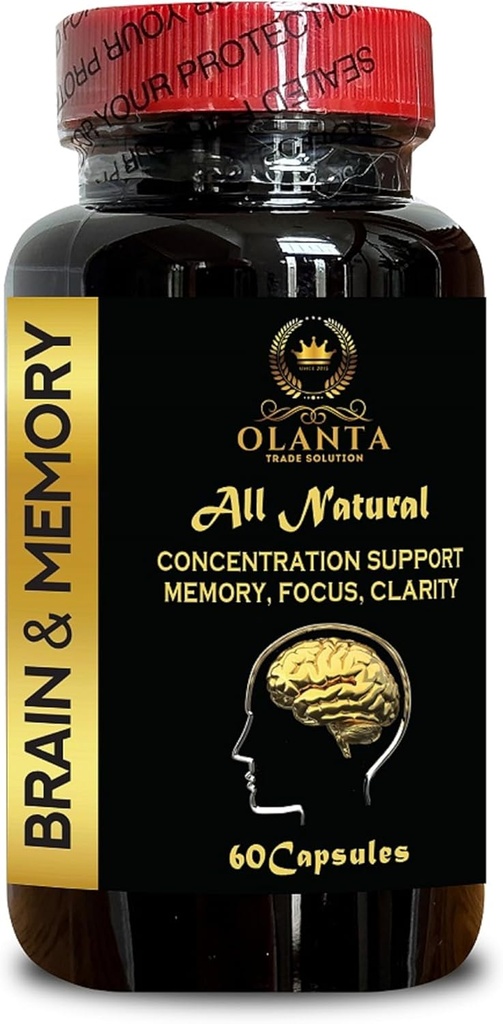 Brain Memory Supplement - Support Focus Supplement for Brain, Support Enhance Brain Function and Memory, Brain Health Support Pills - 1 Bottle 60 Capsules