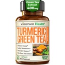 Turmeric Curcumin Supplement with Green Tea Extract (ECGC) & Vitamin C for Joint Health, Energy & Inflammation Balance - Organic Tumeric Curcumin with Black Pepper - Gluten-Free, Non-GMO - 60 Capsules