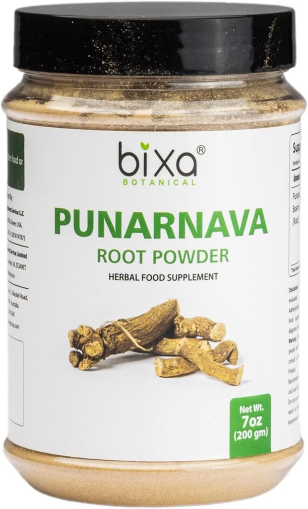 bixa BOTANICAL Punarnava Powder | Natural Detox and Fluid Balance Support | Boerhavia diffusa | 200 Grams / 7 OZ | Ayurvedic Herbal Supplement | Gluten Free, Non-GMO, Steam Treated, Vegan, 100% Pure