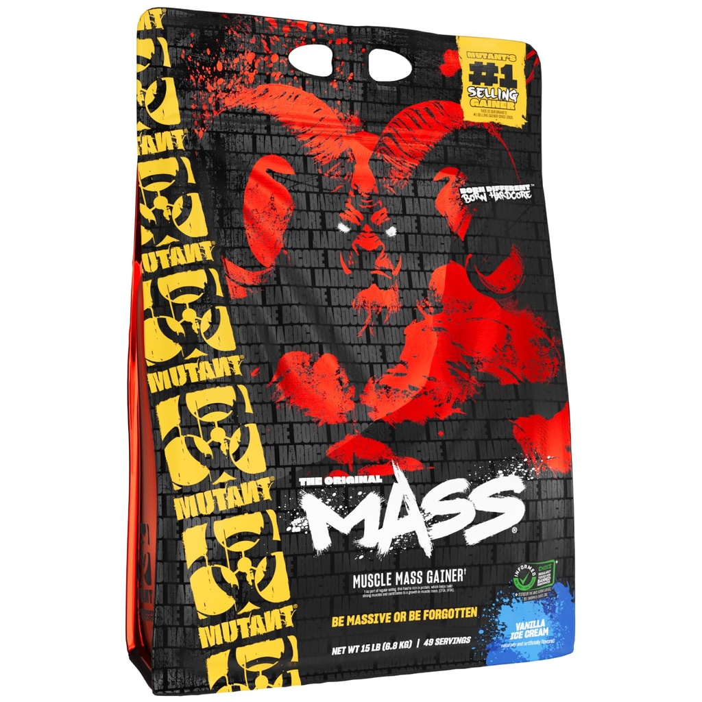 Mutant Mass | Weight Mass Gainer Protein Powder - high Calorie Protein Powder for Muscular Mass - Vanilla Ice Cream - 15 Pound