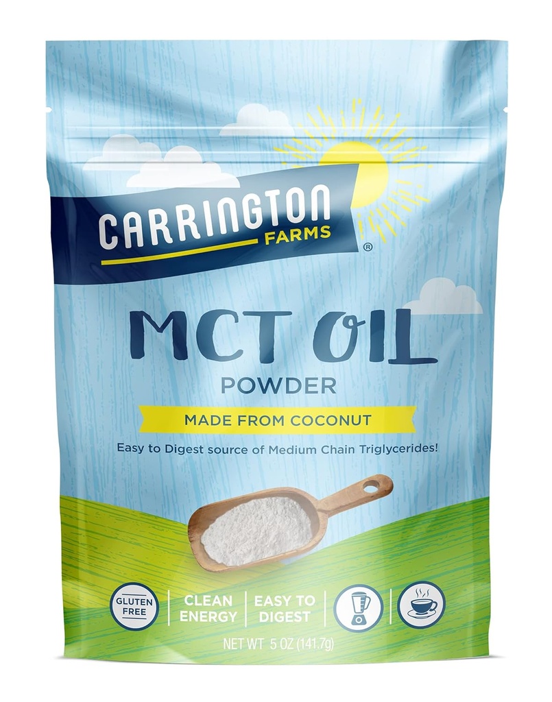 Carrington Farms – Organic MCT Oil Powder – Gluten Free, Hexane Free – NON GMO – Keto Friendly and Dairy Free
