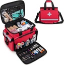 CURMIO First Aid Kits Bag Empty, Emergency Supplies Bag Medical Bag for Home Health Care and Trauma Kits, Red (Empty Bag Only)