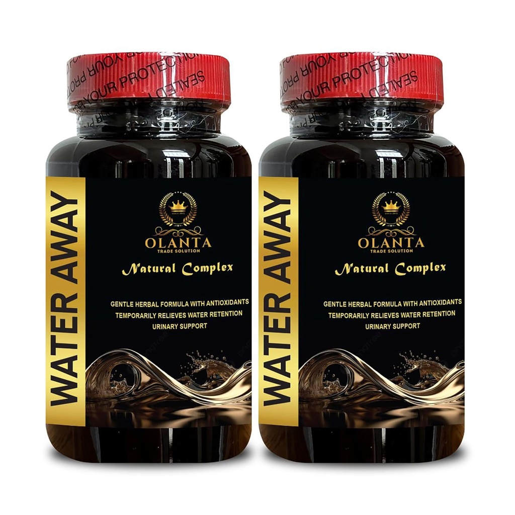 Water Away Supplement - Water Pills Water Retention, Daily Water Weight Away Pills, Maximum Strength Diuretic Water Pills, Water Flushing - 2 Bottle 120 Capsules