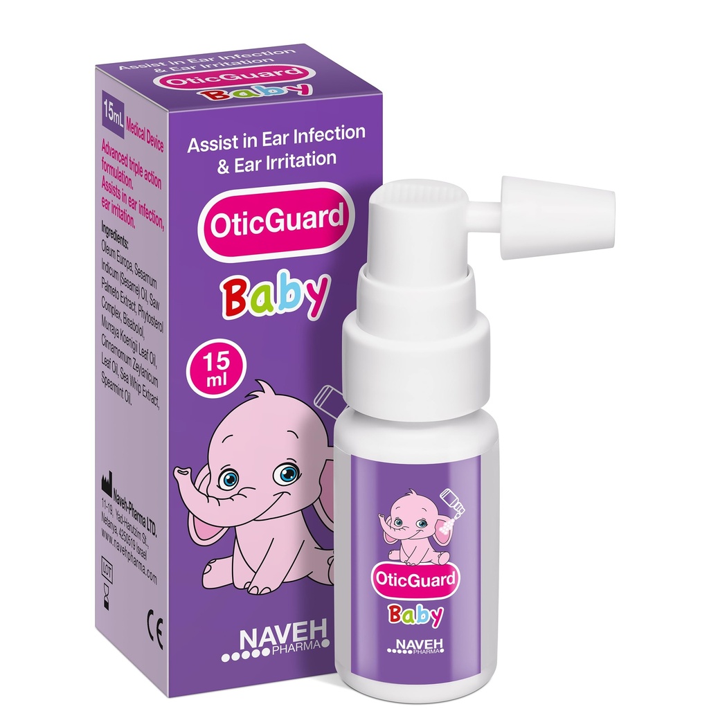 NAVEH PHARMA Otic Guard Baby Ear Drops – Natural Ear Oil for Ear Wax Removal & Infection Relief – Gentle Ear Cleaner for Babies, Toddlers & Kids – Soothes Itchy Ears & Swimmer’s Ear