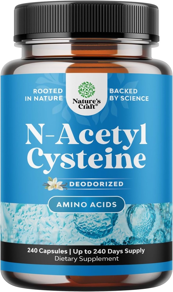 NAC Supplement N-Acetyl Cysteine 600mg - Vegan High Absorption Non-Smelly NAC 600 mg Capsules Glutathione Precursor for Liver Cleanse Detox & Repair Plus Lung Health and Immunity Support (240ct)