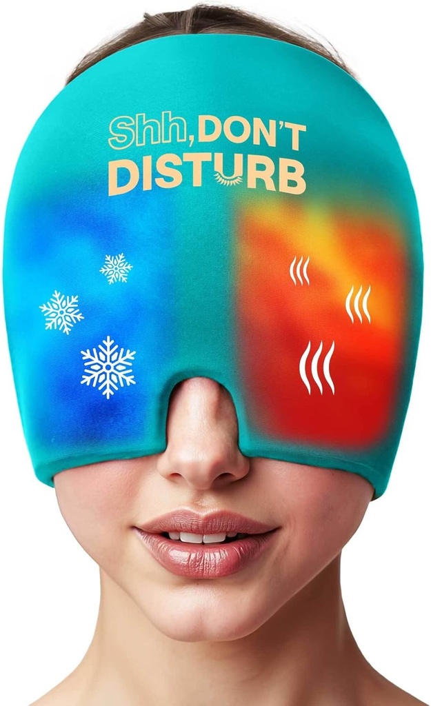 Migraine Relief Cold Cap – Reusable Gel Ice Pack Head Wrap for Headaches, Puffy Eyes, Sinus Pressure, Hangover – 360° Compression Migraine Hat for Women & Men – Cooling Cap for Tension & Stress Relief