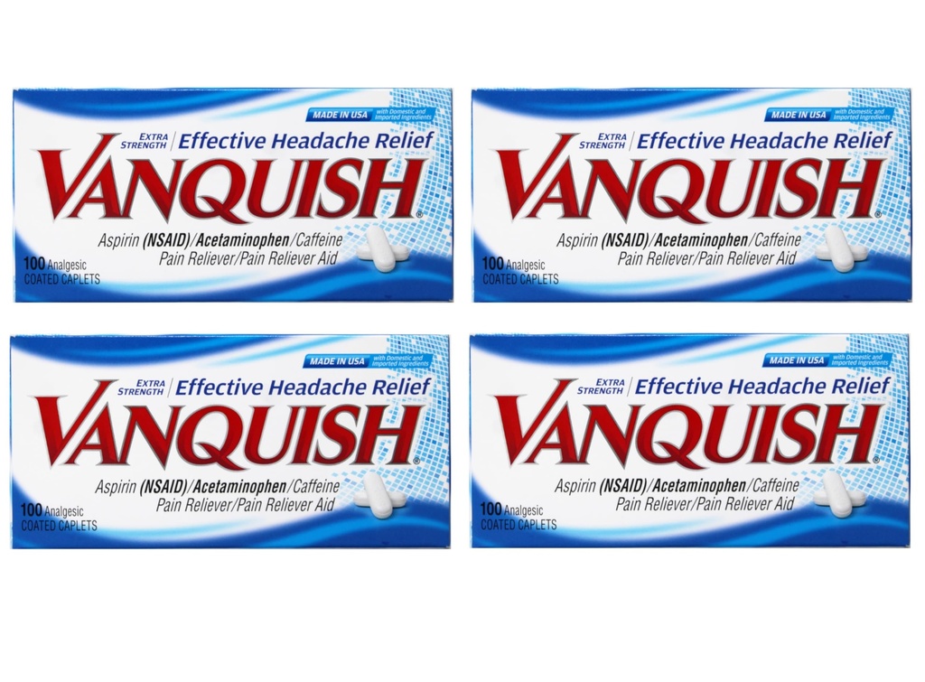 Vanquish Extra Strength Pain Reliever Caplets, 4 Count