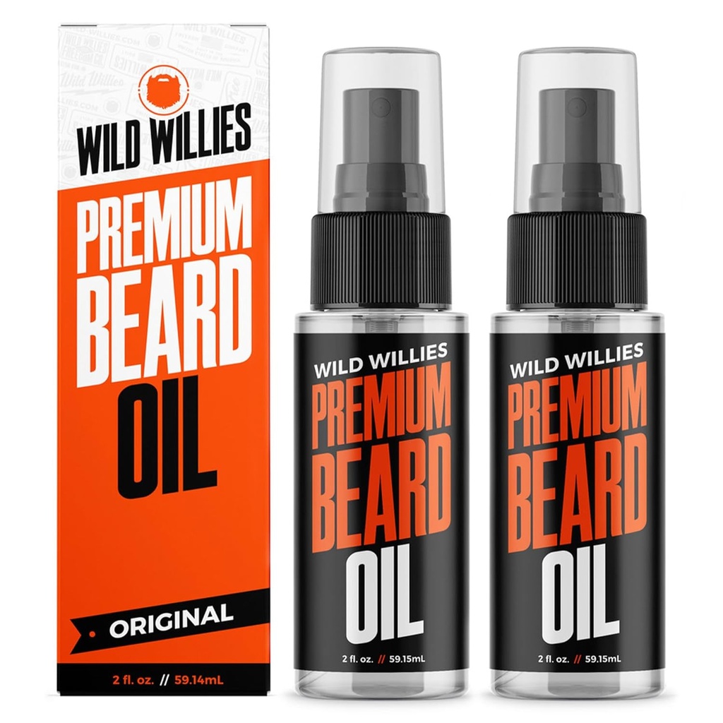 Wild Willies Beard Oil for Men - Natural ingredients Promote Deep Conditioning - Removes Itch & Dandruff - Deep Softening Treatment - Best Beard Oil & Conditioner - 2 Fl Oz, (Pack of 2)