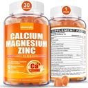 Calcium 1200 mg with Vitamin D3 Gummies for Adults - Calcium Citrate with Vitamin D3 K2, Magnesium, Zinc, Boron, Copper and Ashwagandha - Extra Absorption Calcium Supplement for Women Men