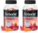 Airborne Vitamin C 750mg (per Serving) - Assorted Fruit Gummies (63 Count in a Bottle), Gluten-Free Immune Support Supplement with Vitamins C E, Selenium (Pack of 2)