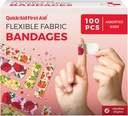 Flower Bandages, Bandages Variety Pack 100 Count, Fun Designs for Kids Adults, Gentle Adhesion Soft Breathable, Latex Free, Use for Minor Cuts Scrapes, First Aid Supplies