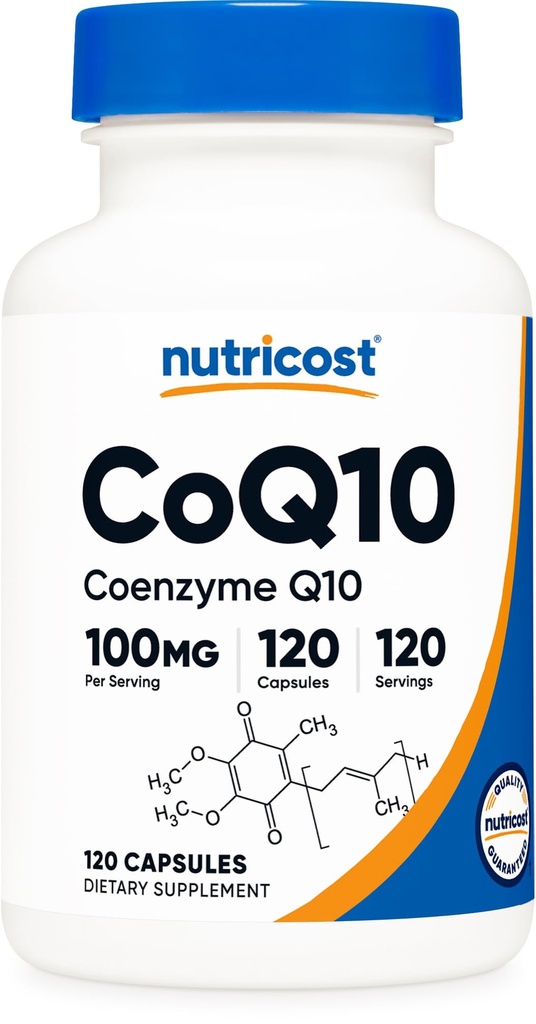 Nutricost CoQ10 100mg, 120 Vegetarian Capsules, 120 Servings, GMO-Free
