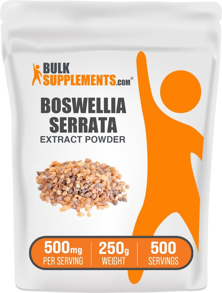 BulkSupplements.com Boswellia Serrata Extract Powder - Boswellia Supplement, from Frankincense Resin - Vegan & Gluten Free, 500mg per Serving, 250g (8.8 oz) (Pack of 1)