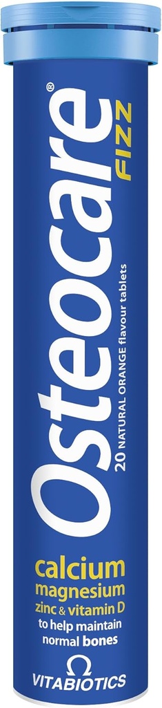 Vitabiotics Osteocare Fizz - Effervescent Tablets with Calcium, Magnesium, and Zinc | Bone Health and Immunity Multivitamin Supplement for Men and Women - 20 Tablets
