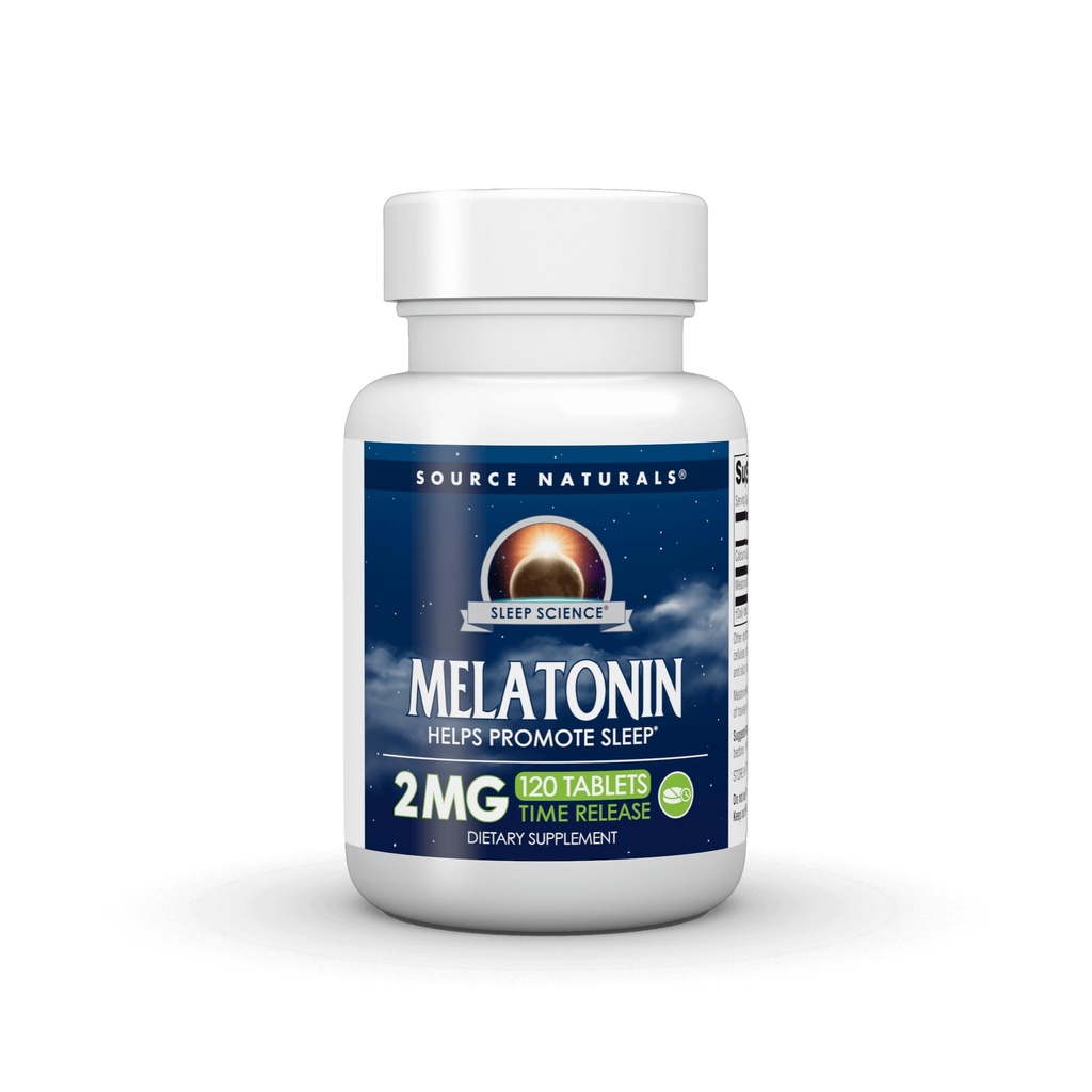 Source Naturals Melatonin, Helps Promote Sleep* - 2 mg - 120 Time Release Tablets