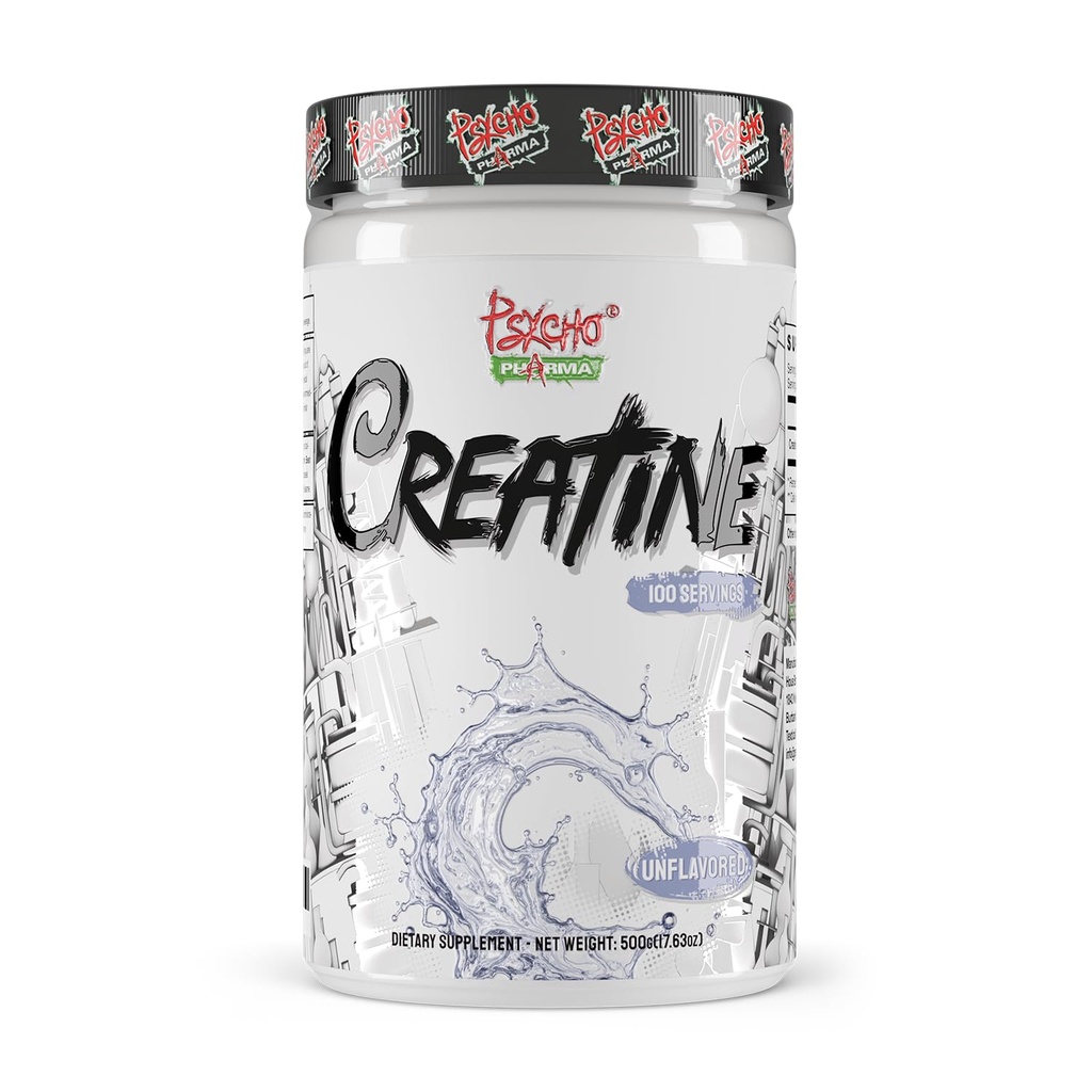 Psycho Pharma Creatine - 5g of Premium Creatine Monohydrate per Serving, 100 Servings
