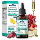 Liposomal Astaxanthin 24mg Liquid Drops, 11-in-1 Antioxidant with MCT Oil, Lycopene & Organic Coconut Oil, Fresh Microalgae Source, Supports Eye Skin Joint Health for Women & Men, Lemon Flavors