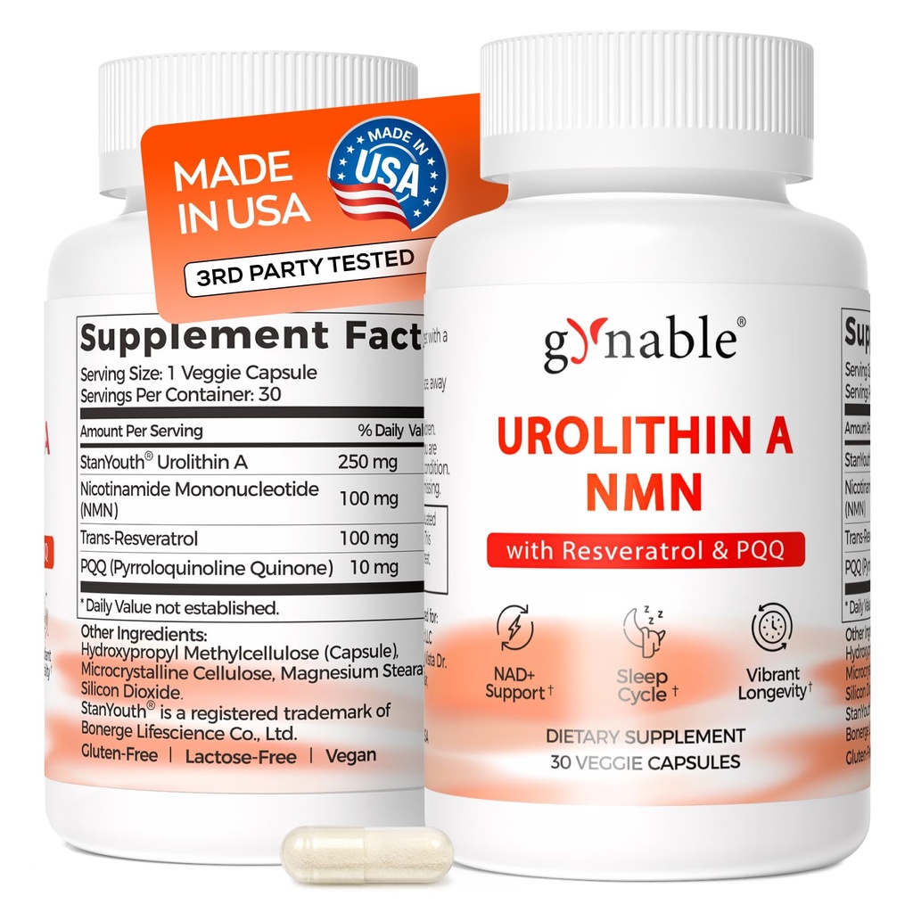 Gynable Urolithin A Supplement with NMN & PQQ, Cellular Energy