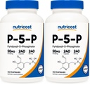 Nutricost P5P Vitamin B6 Supplement 50mg, 240 Capsules (Pyridoxal-5-Phosphate) - Vegetarian Friendly, Non-GMO, Gluten Free (Pack of 2)