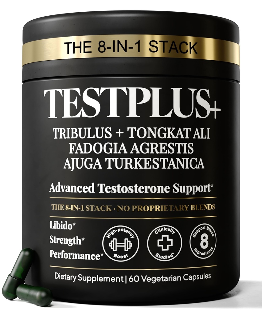 Testosterone Booster for Men - 700mg Tongkat Ali & Fadogia Agrestis Stack - Boost Energy, Strength & Muscle Recovery - 8-in-1 Natural T Supplement with Ashwagandha - 60 Capsules