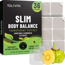 TOLEVITA Slim Body Patches – 36 Transparent Patches with Garcinia Cambogia, Cinnamon, L-Glutamine & Vitamin B Complex - for Daily Wellness, Active Lifestyles & Energy, Gym, Fitness