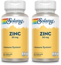 Solaray Zinc 50mg Immune Support Capsules, 100 Count, Vegan, Pumpkin Seed (Pack of 2)
