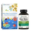 DAIKEN Bundle of Kids Fish Oil Omega-3 Gummies 300mg DHA/EPA w/Vitamin D3, Norwegian Sourced & Bitter Melon, Cinnamon & Chromium Vegetarian Capsules w/Zinc