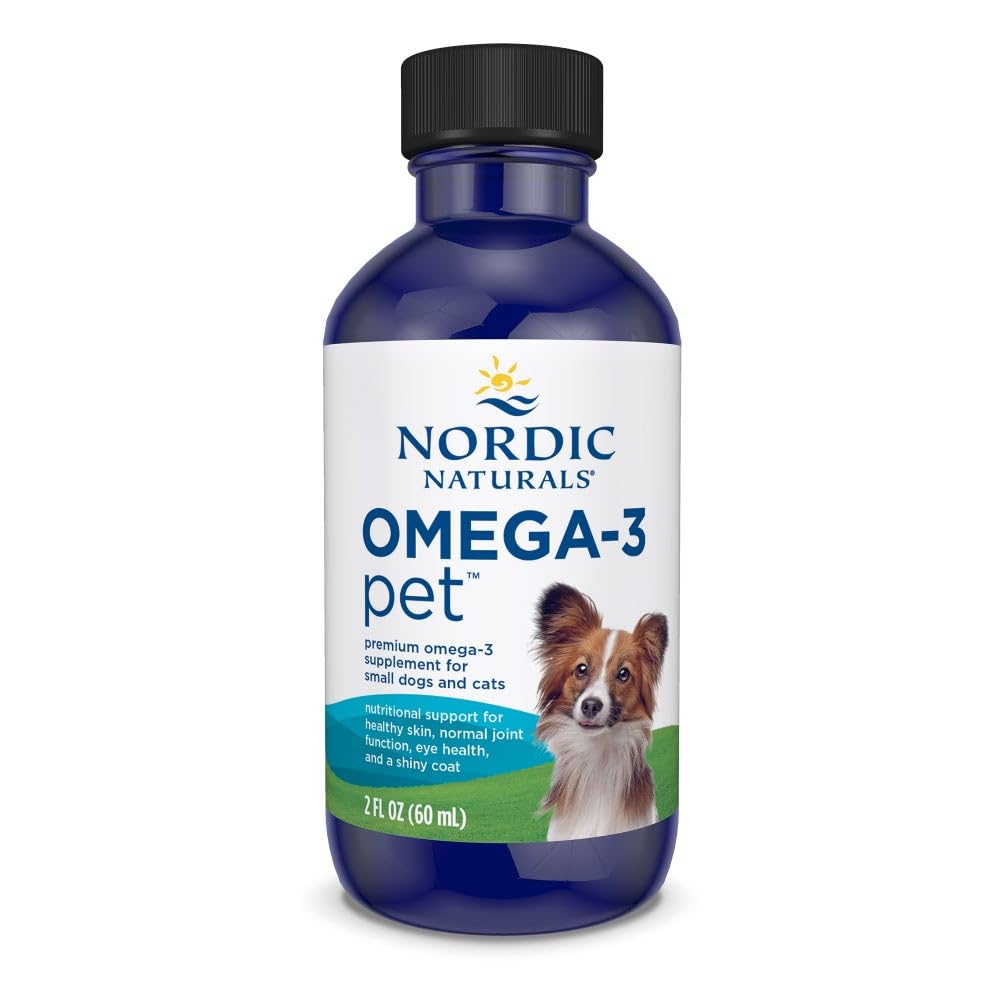 Nordic Naturals Omega-3 Pet, Unflavored - 2 oz - 294 mg Omega-3 Per One mL - Fish Oil for Small Dogs & Cats with EPA & DHA - Promotes Heart, Skin, Coat, & Immune Health