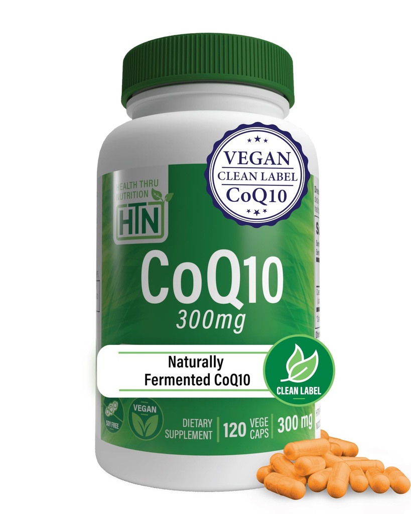 Health Thru Nutrition CoQ-10 300mg - 120 Capsules | High-Potency Ubiquinone Coenzyme Q10 | Supports Cellular Energy & Antioxidant Protection | Non-GMO, Soy-Free, Vegan, Gluten-Free