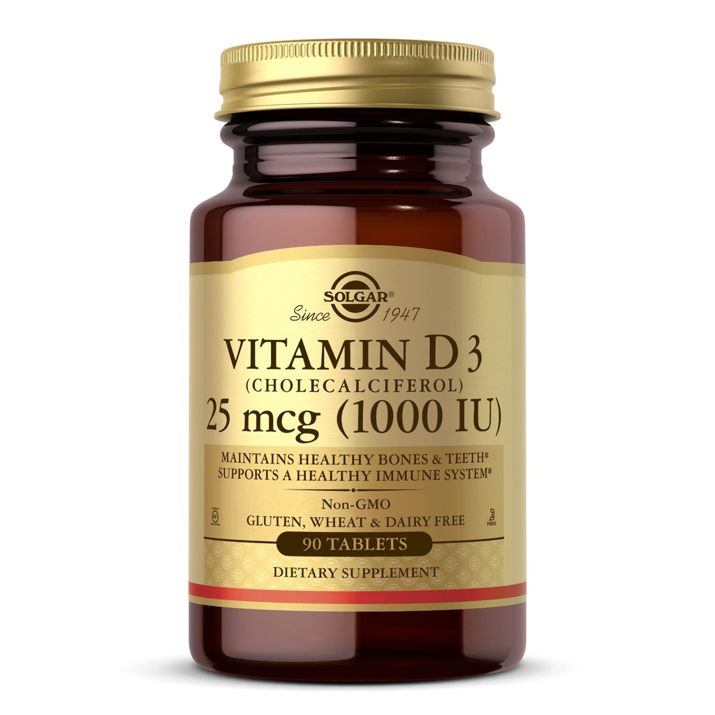Solgar, Vitamin D3 (Cholecalciferol) 1000 Iu Tablets, 90 Count