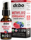 Vitamin B12 Liquid Spray Drops - Organic Liquid B12 Vitamins for Women, Men, Kids & Energy, Vegan Sublingual Methyl B 12 Spray Supplement - Organic Pure Methylcobalamin Vit B 12 Drops Vitamins 1 Fl Oz