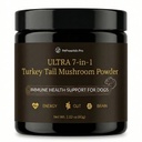 Turkey Tail Mushroom for Dogs – Ultra 7-in-1 Mushroom Powder with Beta-Glucans, Immune, Digestive & Brain Support, Chicken Liver Flavor, Daily Supplement for Dogs