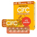 CirC Energy Bites - 12 Pack Honey Peanut Oat Gluten Free Protein Balls - 10g Protein, Whole Grains, Nuts & Fruit - Portable Healthy Snacks for Adults & Kids, 5 Piece Resealable Packs