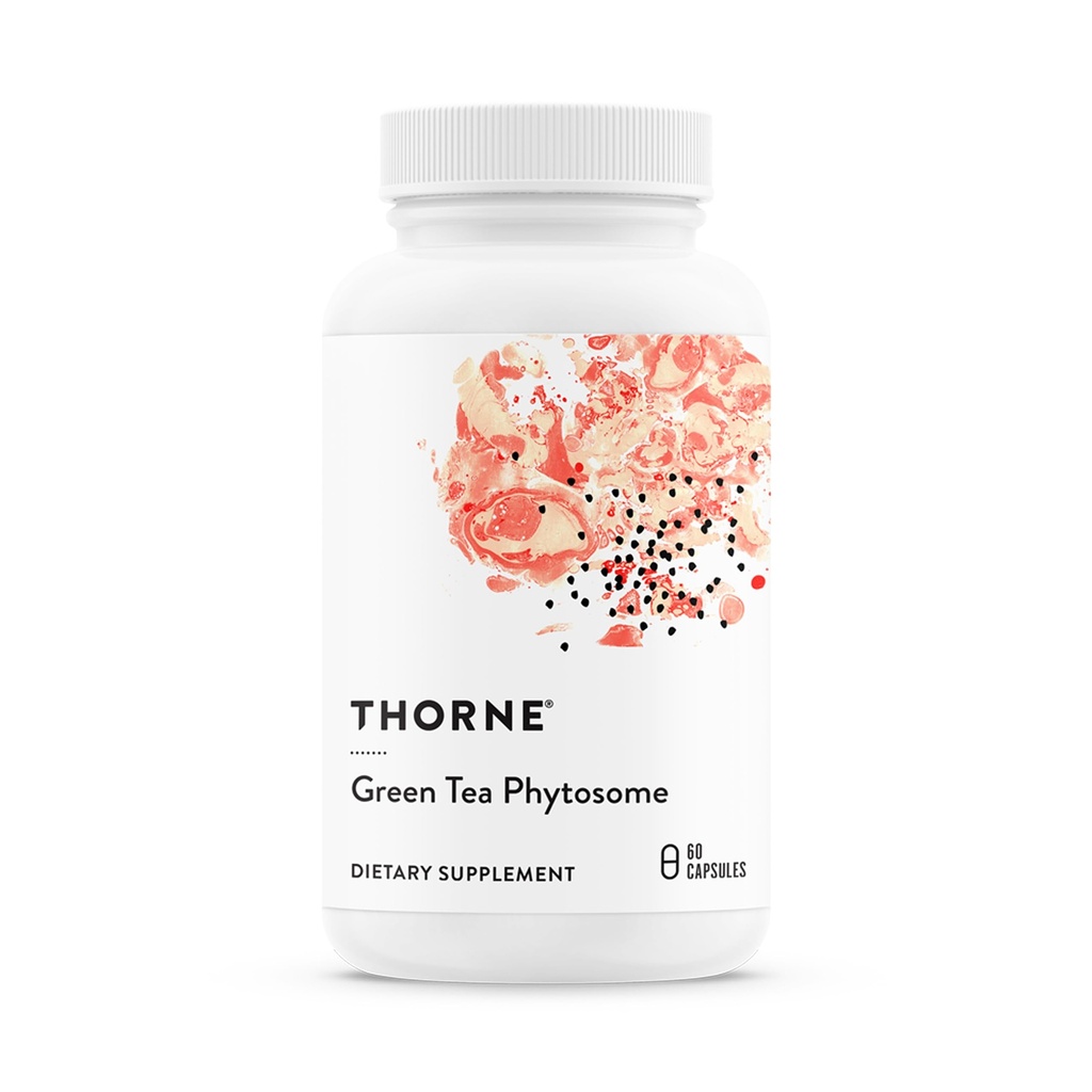THORNE - Green Tea Phytosome - Provides Antioxidant Support, Liver Protection & Thermogenesis and Metabolic Benefits* - Caffeine-Free - Third-Party Certified - Gluten, Dairy & Soy-Free - 60 Capsules