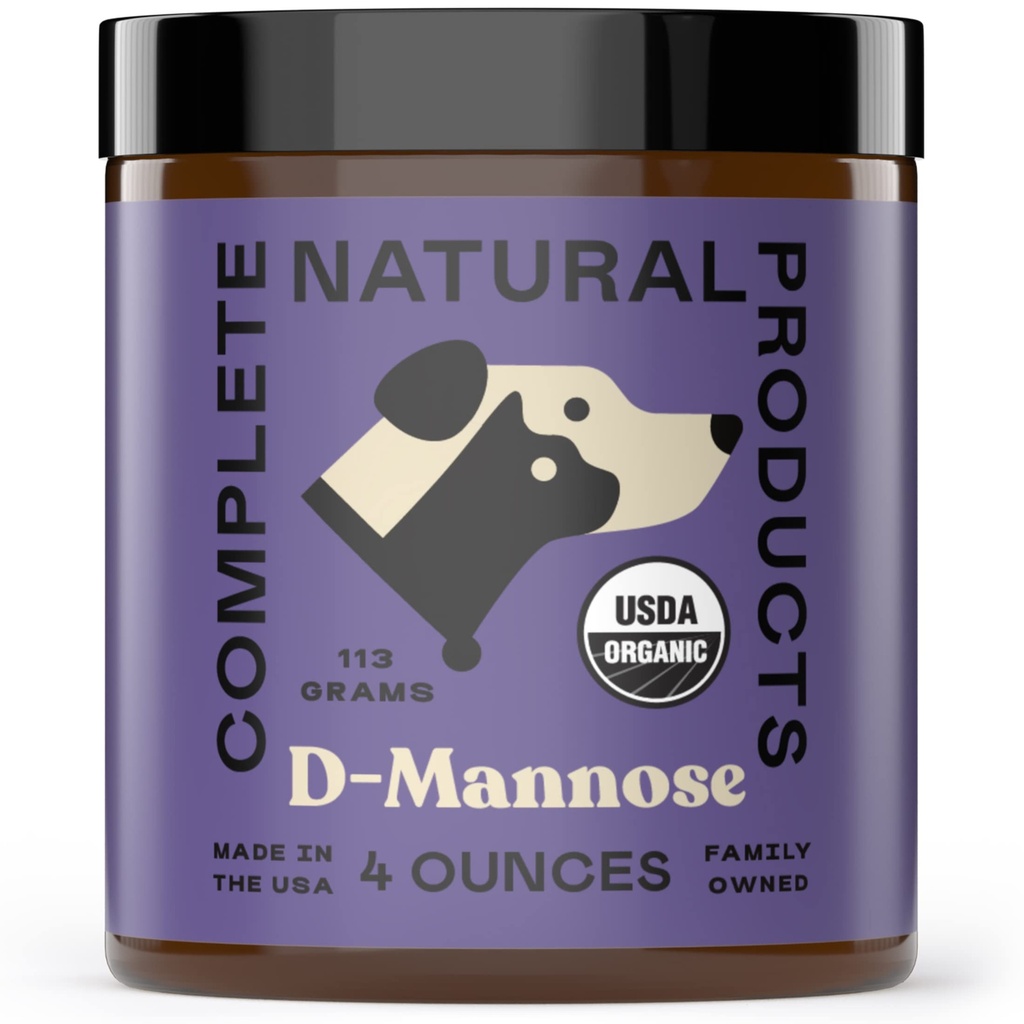 CNP Organic D'Mannose Powder for Pets 4oz - Powder D Mannose Support for Dogs Cats, Pure D-mannose Blend, Easy Mix Urinary Wellness Aid, Non GMO Made USA Animal Supplement Health Care Use Formula