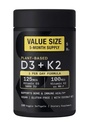 Sports Vitamin D3 K2 with 5000iu of Plant-Based D3 & 100mcg of Vitamin K2 as MK-7, Non-GMO Verified & Vegan Certified - 160 Liquid Softgels - Pack1