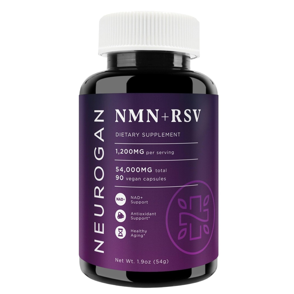 Neurogan NMN + Resveratrol Capsules – Cellular Health & Energy Support – 1200mg Nicotinamide Mononucleotide and Trans-Resveratrol per Serving, 90 Count