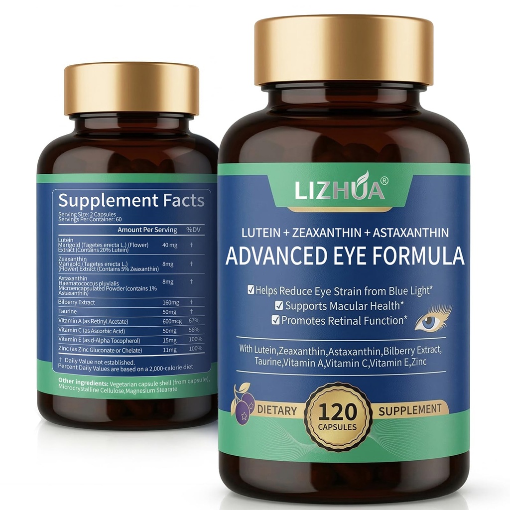 Lutein and Zeaxanthin Supplements,40mg+8mg,Astaxanthin,120 Veggie Caps
