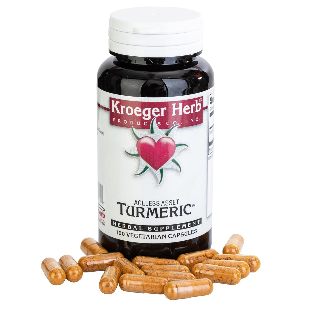 Kroeger Herbs, High Absorption Turmeric Supplement for Joint Support, Powerful Anti Inflammatory & Antioxidant Supplement, Non-GMO Tumeric, No Preservatives or Fillers, 100 Capsules - Made in USA