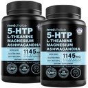 15-in-1 Mood Support Supplement - 5HTP 200mg Capsules with L-Theanine, Magnesium, Ashwagandha, GABA Supplements, 5 HTP Supplements with St. John's Wort and L-Tryptophan - 1145mg (90 Count, Pack of 2)