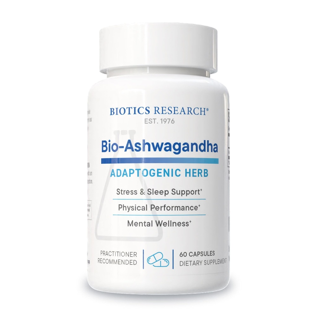 Biotics Research Bio Ashwagandha 300mg Ashwagandha Root, Adaptogenic Herb, Promotes Relaxation Response, Healthy Adrenal, Cognitive and Immune System Function, Brain Health, Women’s Health 60 Capsules