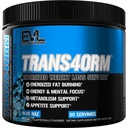 Evlution Thermogenic Fat Burning Support Powder Nutrition Trans4orm Fast Acting Energy Powder to Support Fast Metabolism Weight Loss and Mental Focus with CLA Carnitine and Alpha GPC - Blue Raz