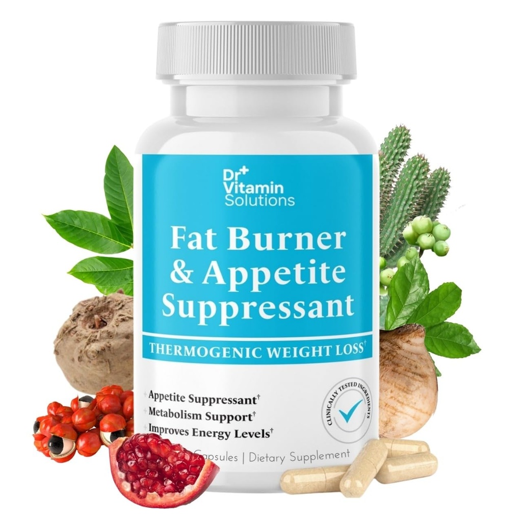Fat Burner for Women & Men - Appetite Suppressant for Weight Loss - Pills w/Metabolism Booster Thermogenic Weight Loss Supplement - Chromium, Caffeine & Green Tea - 30 Capsules