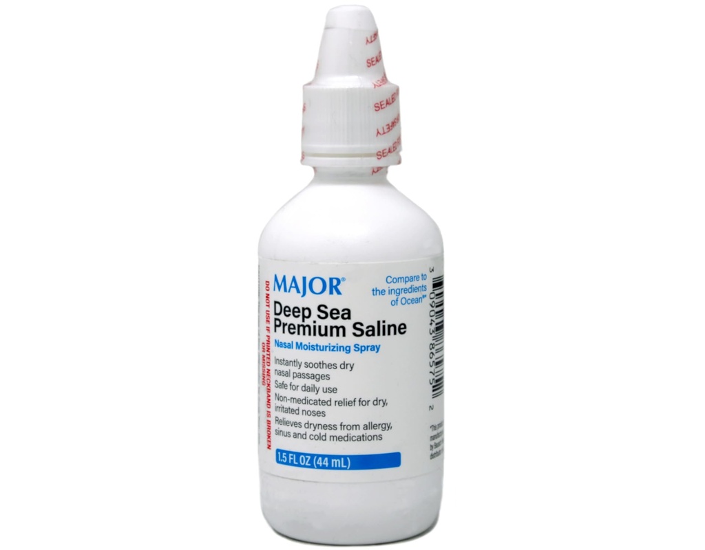 Major Deep Sea Premium Saline - Nasal Moisturizing Spray for Dryness and Irritation Relief - Sodium Chloride 0.65% - 1.5 Fl. Oz