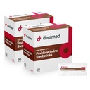 Dealmed Povidone Iodine 10% Swabsticks - Individually Sealed Packets Perfect for Wound Care and Portable First Aid Kits, 50/Box (Pack of 2)