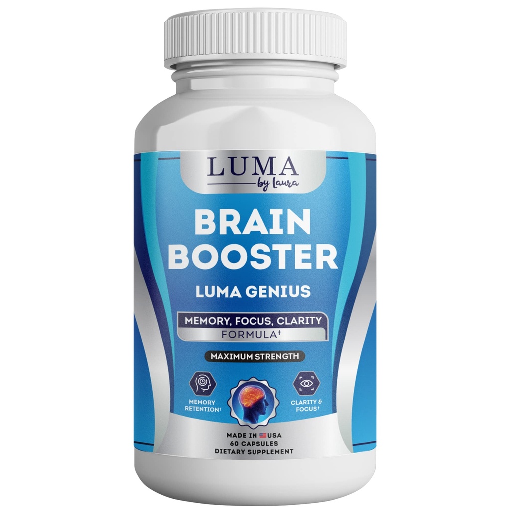Brain Support Supplement for Clarity, Memory, Mood, Focus, Mental Performance - Natural Nootropic for Cognitive Function - with GABA and Green Tea Extract - 60 Capsules