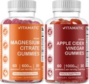 Vitamatic Magnesium & Apple Cider Vinegar Gummies - 60 Vegan Count Each