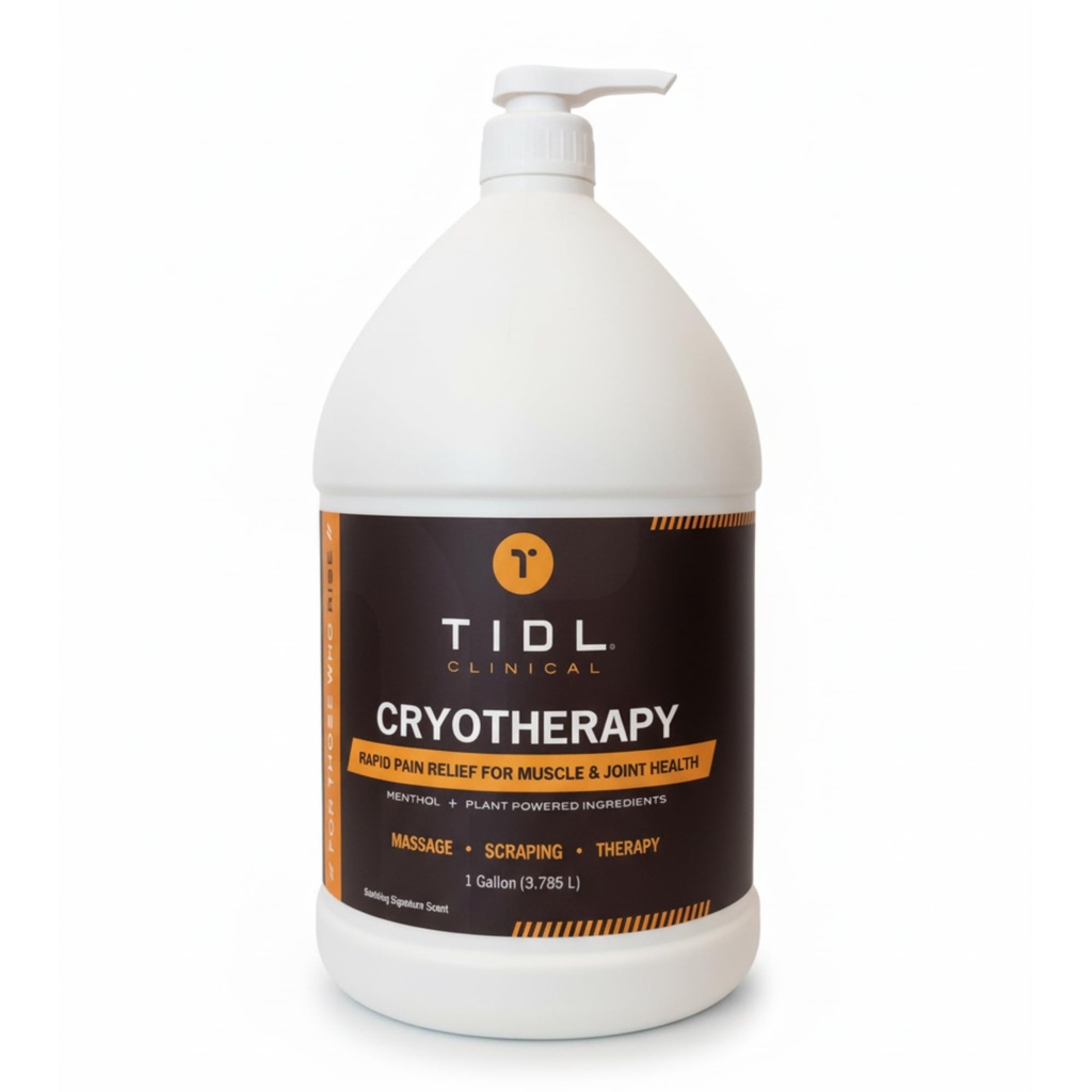 TIDL Cryotherapy Soothing Cream, 1 Gal, Targeted Neck, Joint & Muscle Soothing Cream with Organic, Plant-Based Menthol, Instant Cooling for Sport, Professional Use & Post Workout Full Body Recovery