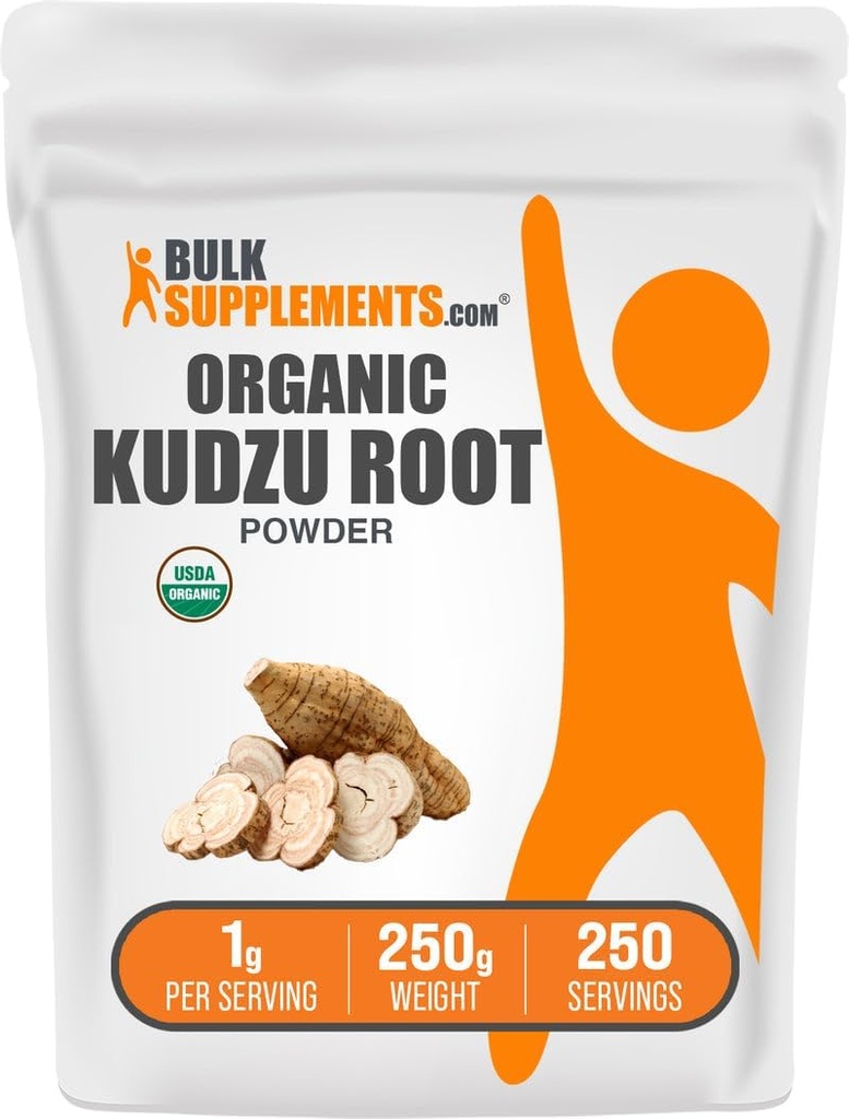 BulkSupplements.com Organic Kudzu Root Powder - Organic Kudzu Root Supplement, Herbal Supplement - Gluten Free - 1g per Serving, 250g (8.8 oz) (Pack of 1)