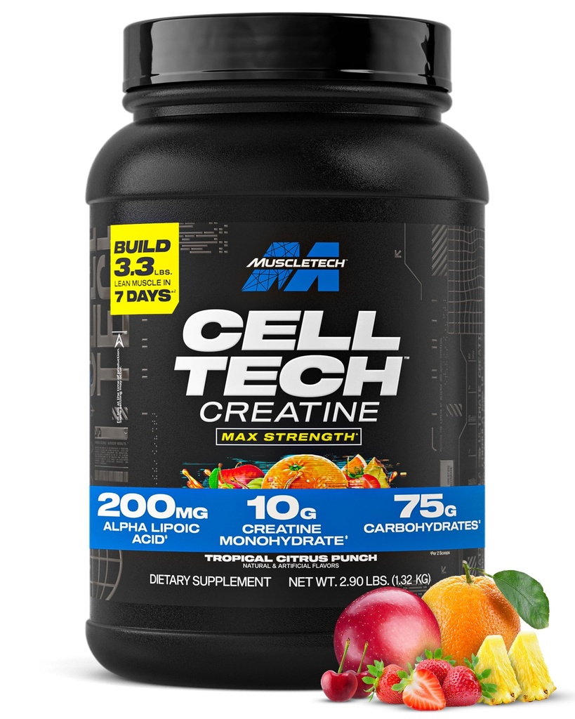 MuscleTech Creatine Monohydrate Powder - Cell-Tech Creatine Powder, 3LB